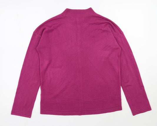 Vida Vi  Womens Pink Mock Neck  Acrylic Pullover Jumper Size M