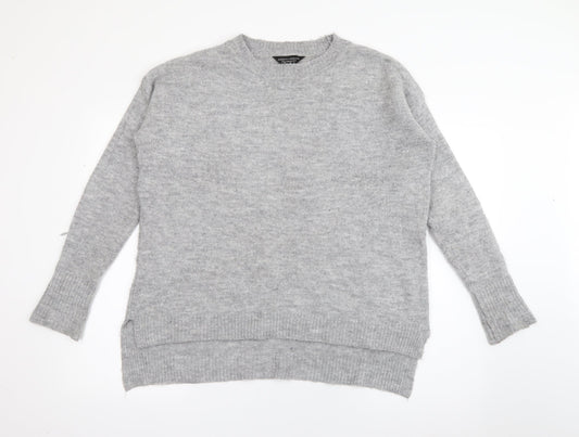 Dorothy Perkins Womens Grey Crew Neck  Acrylic Pullover Jumper Size 14