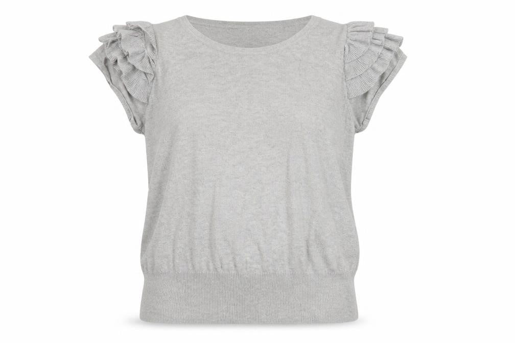 Internacionale Womens Grey Scoop Neck  Cotton Pullover Jumper Size 16
