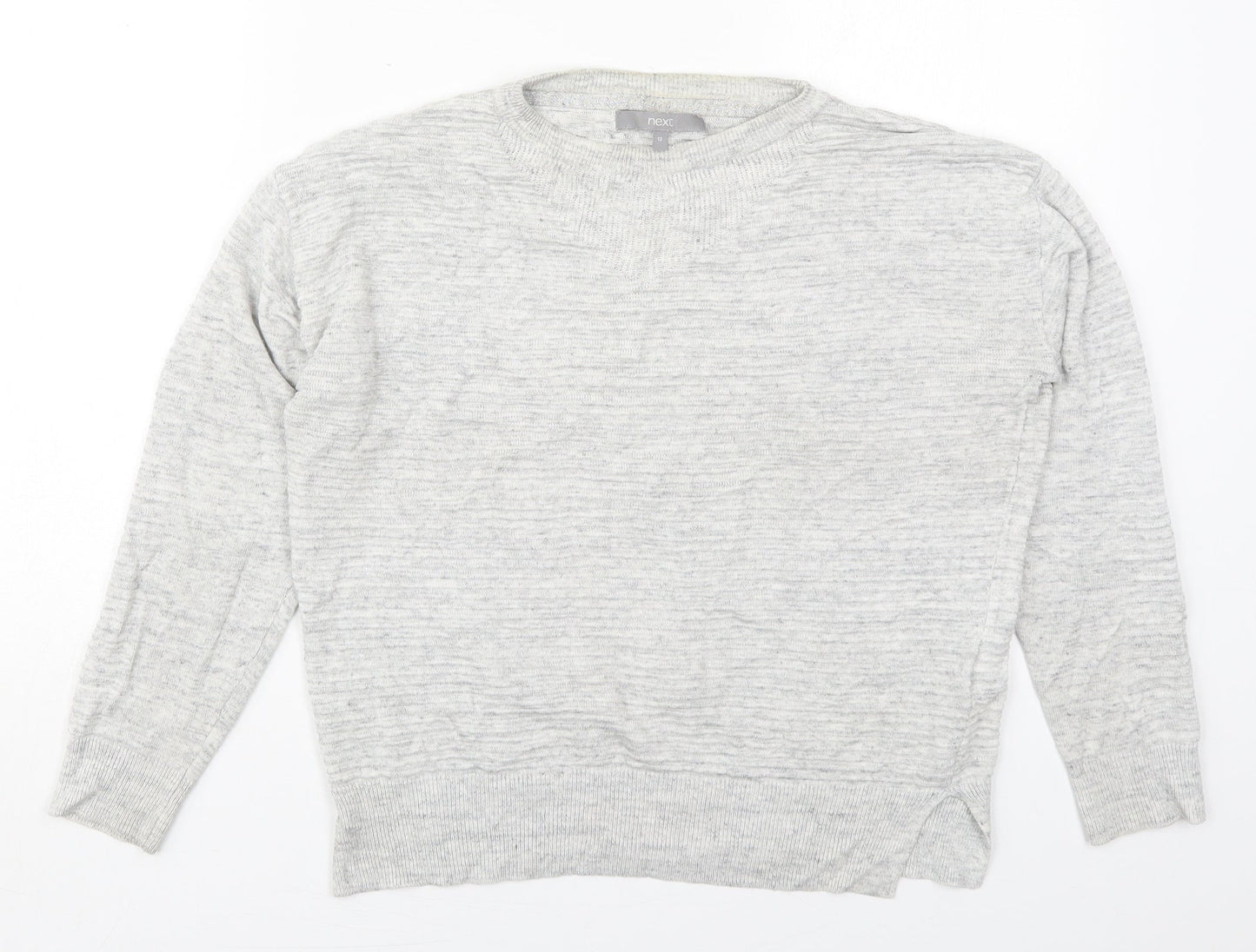 NEXT Womens Grey Crew Neck  Viscose Pullover Jumper Size 12