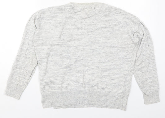 NEXT Womens Grey Crew Neck  Viscose Pullover Jumper Size 12
