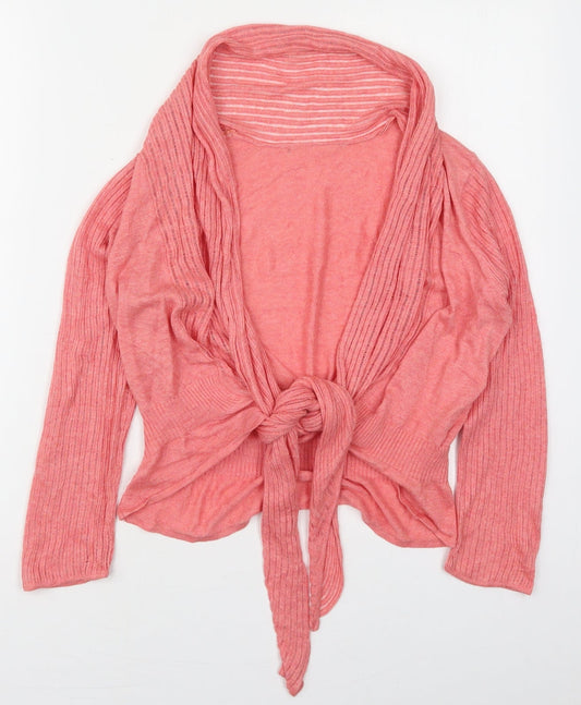 Wallis Womens Pink V-Neck  Viscose Cardigan Jumper Size S