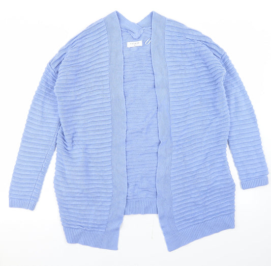 Papaya Womens Blue Round Neck  Acrylic Cardigan Jumper Size S