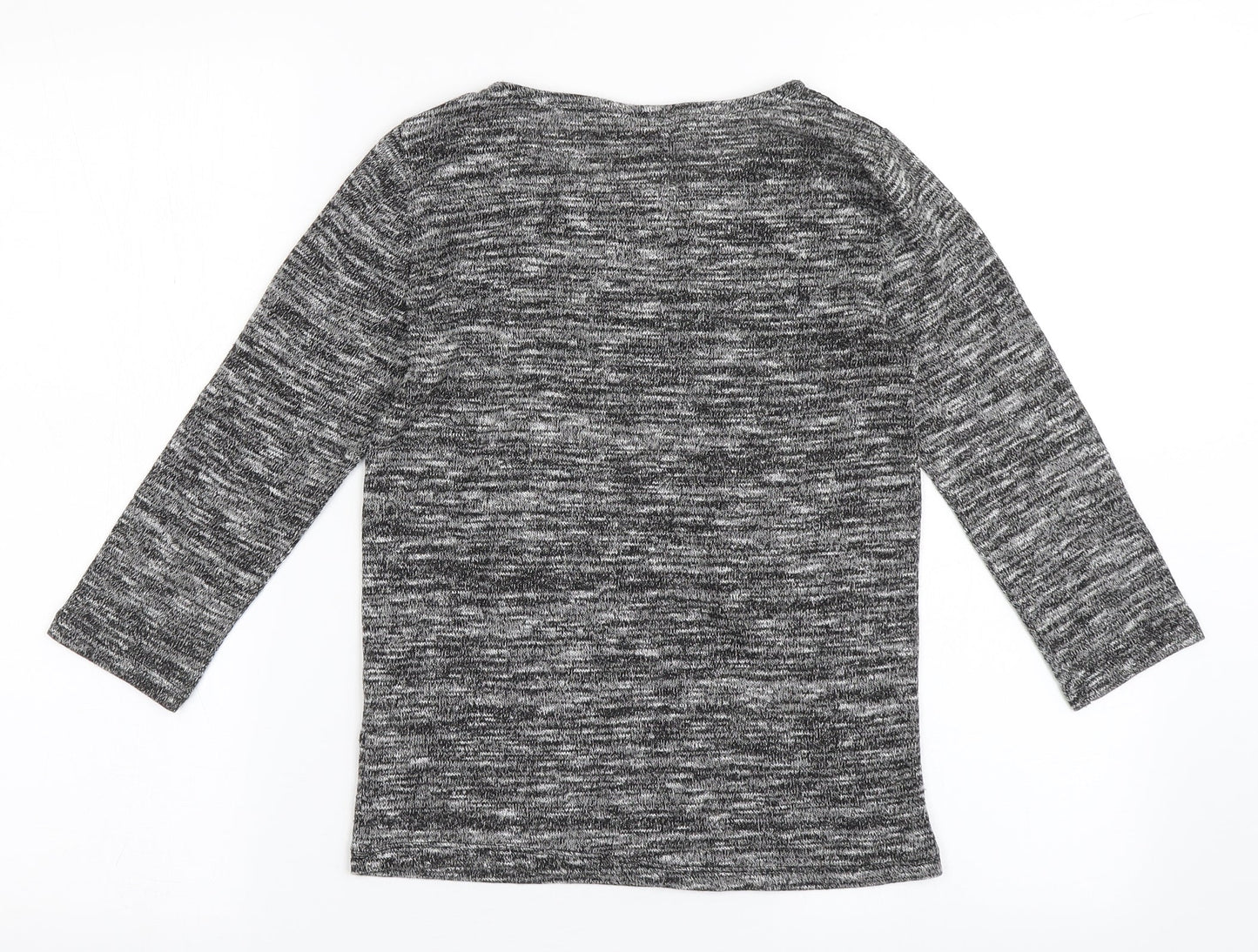 Dorothy Perkins Womens Grey  Polyester Basic T-Shirt Size 6 Round Neck