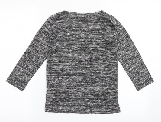 Dorothy Perkins Womens Grey  Polyester Basic T-Shirt Size 6 Round Neck