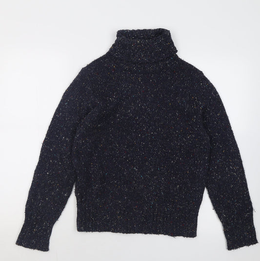 U2 Womens Blue Roll Neck  Acrylic Pullover Jumper Size M