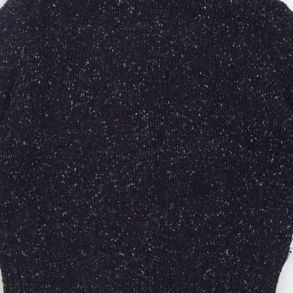 U2 Womens Blue Roll Neck  Acrylic Pullover Jumper Size M