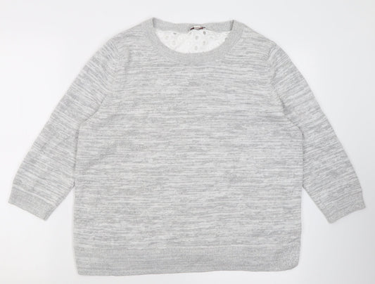 Gap Womens Grey Crew Neck  Cotton Pullover Jumper Size L