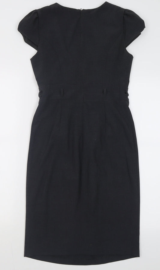 Atmosphere Womens Grey  Polyester A-Line  Size 8  V-Neck Zip