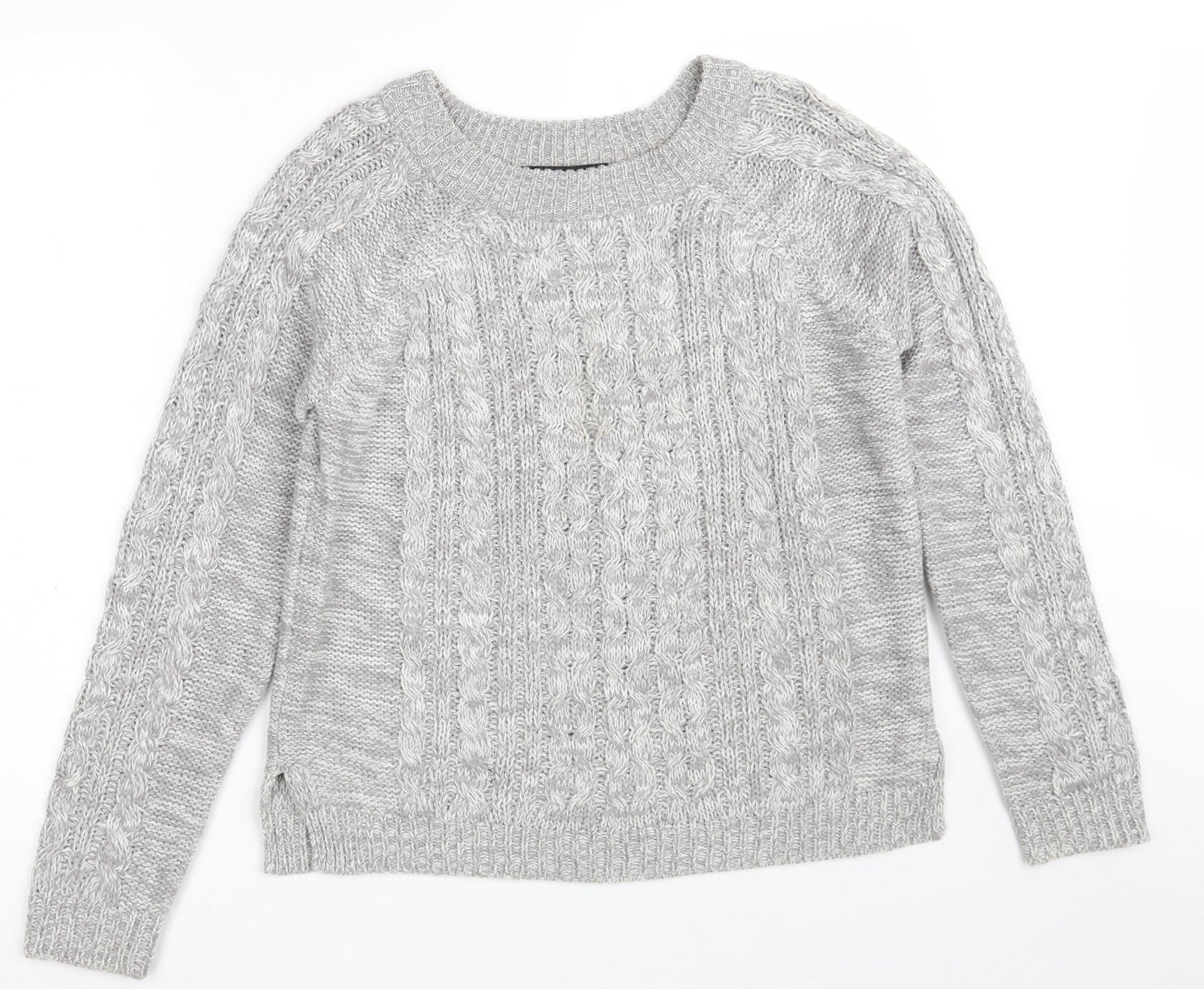 Select Womens Grey Round Neck  Acrylic Pullover Jumper Size 10
