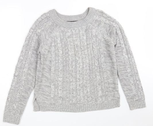 Select Womens Grey Round Neck  Acrylic Pullover Jumper Size 10