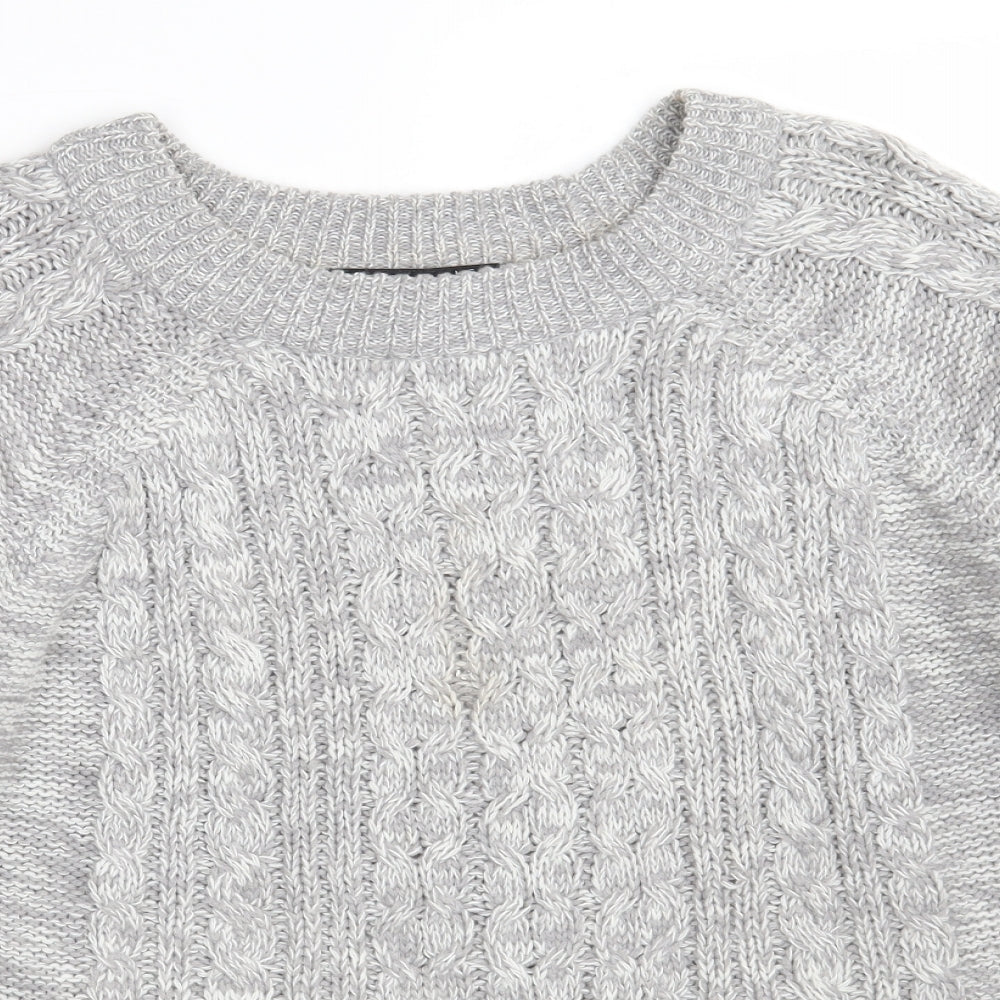 Select Womens Grey Round Neck  Acrylic Pullover Jumper Size 10