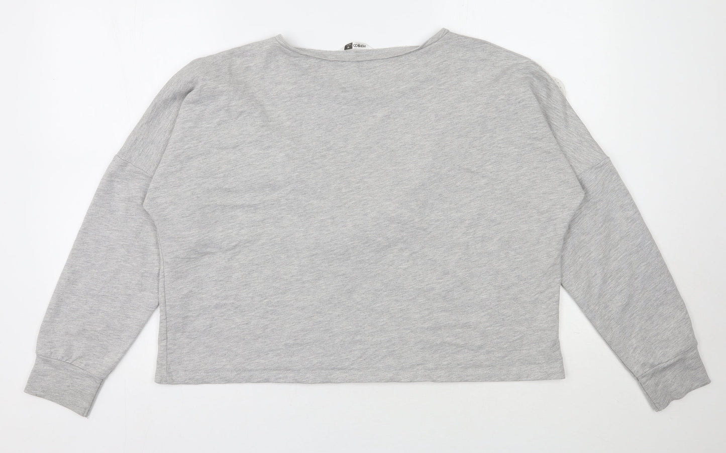 Pep&co  Womens Grey  Polyester Pullover Sweatshirt Size 16  Pullover - Cropped