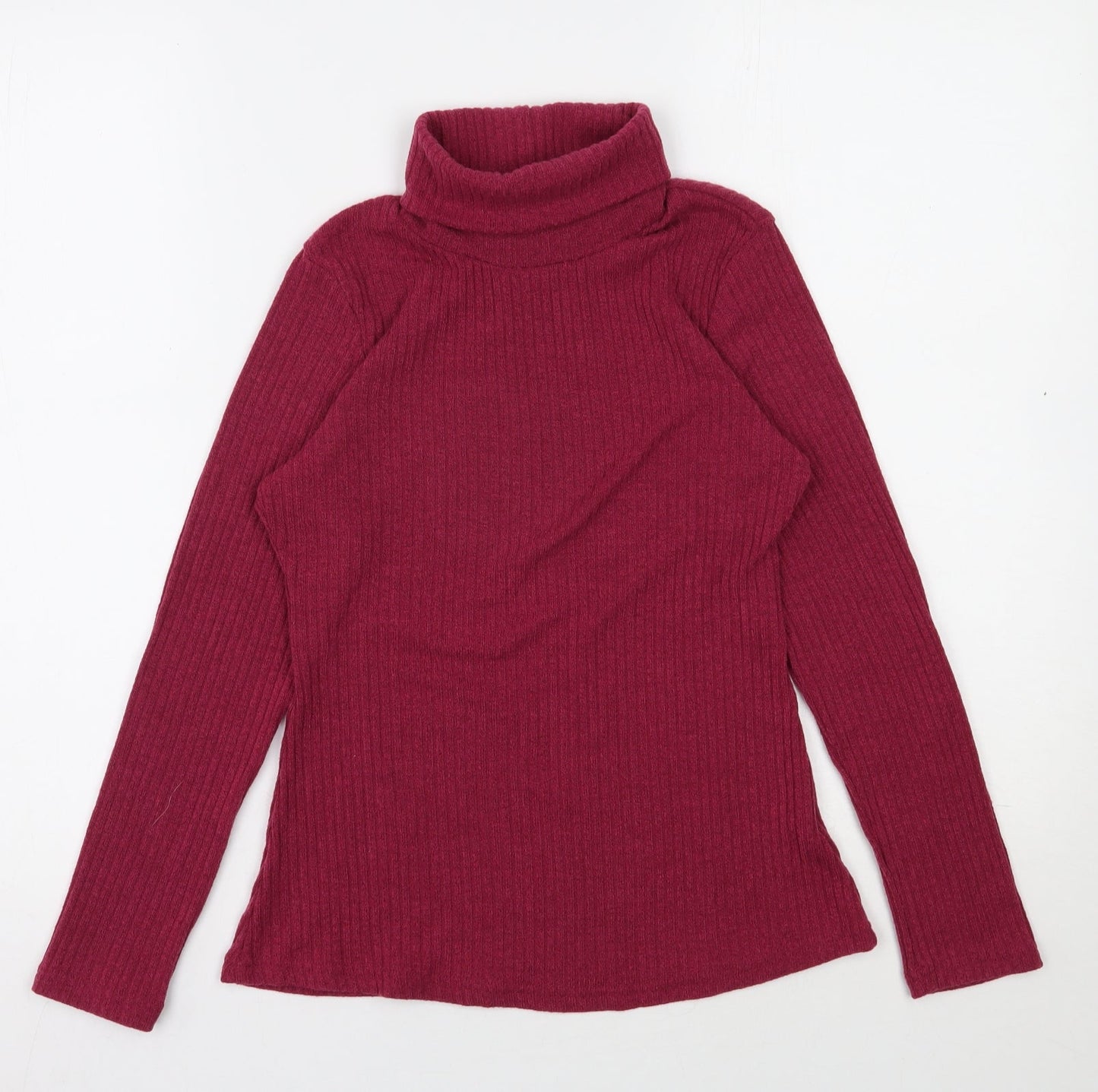 Preworn Womens Pink Roll Neck  Polyester Pullover Jumper Size S
