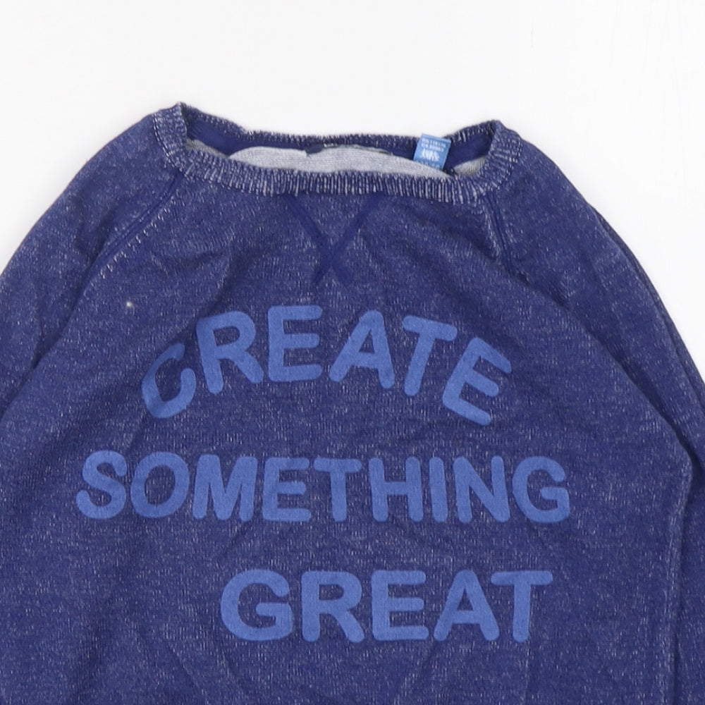 Okaidi Boys Blue  Cotton Pullover Sweatshirt Size 6 Years  Pullover