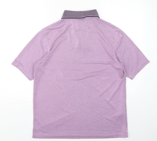 Blue Harbour Mens Purple  Modal  Polo Size M Collared Pullover