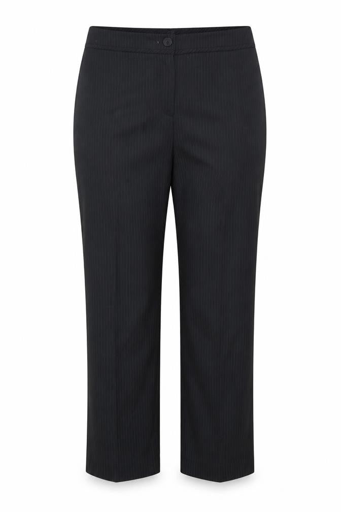 Marks and Spencer Womens Blue Striped Polyester Trousers  Size 20 L29 in Regular