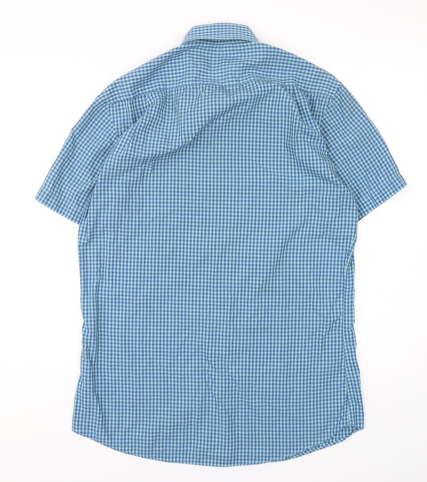 Cedar Wood State Mens Multicoloured Check Cotton  Button-Up Size 15 Collared Button