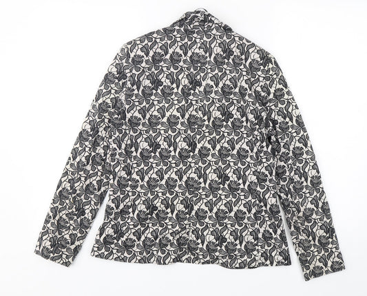 Topshop Womens Multicoloured Floral Cotton Jacket Blazer Size 8