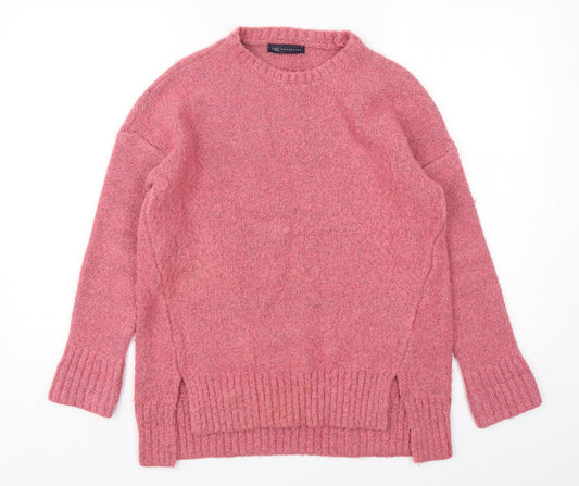 Marks and Spencer Womens Pink Round Neck  Acrylic Pullover Jumper Size S