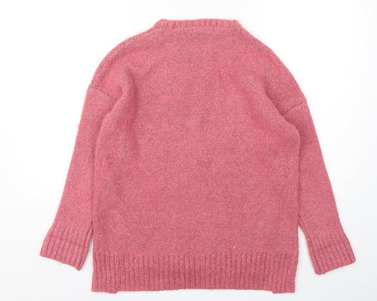 Marks and Spencer Womens Pink Round Neck  Acrylic Pullover Jumper Size S