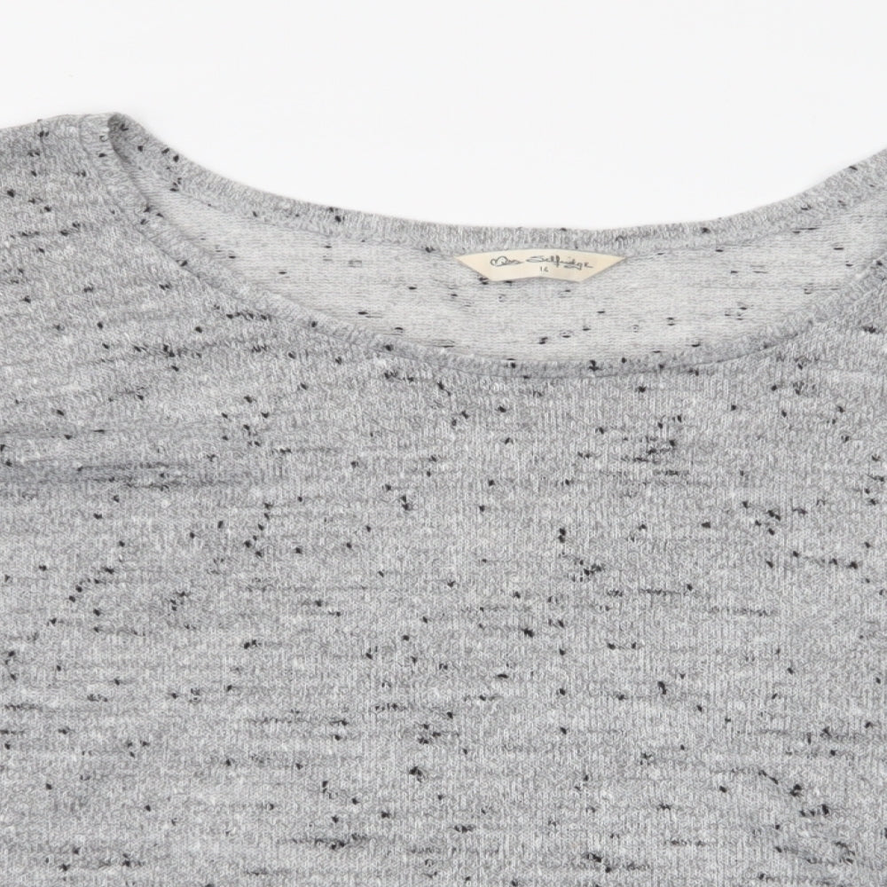 Miss Selfridge Womens Grey Round Neck  Polyester Pullover Jumper Size 14