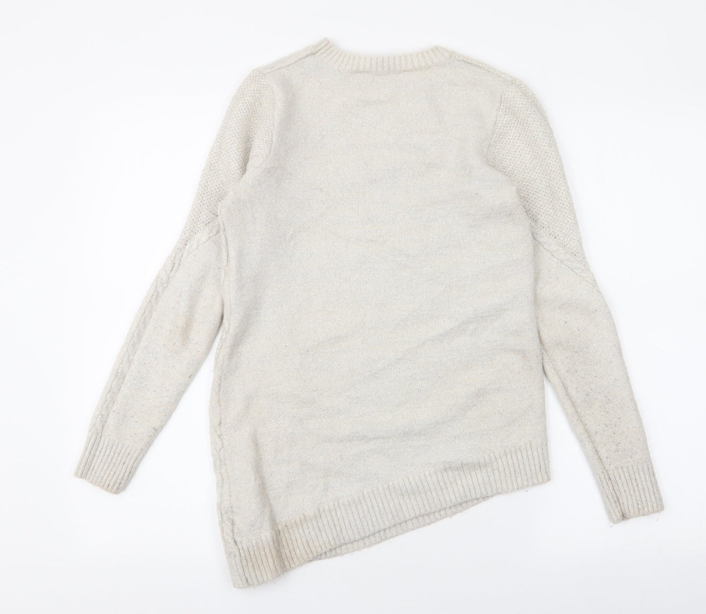 Dorothy Perkins Womens Beige Round Neck  Acrylic Pullover Jumper Size 8
