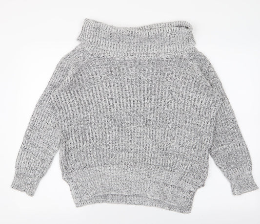 New Look Womens Grey Roll Neck  Acrylic Pullover Jumper Size 8