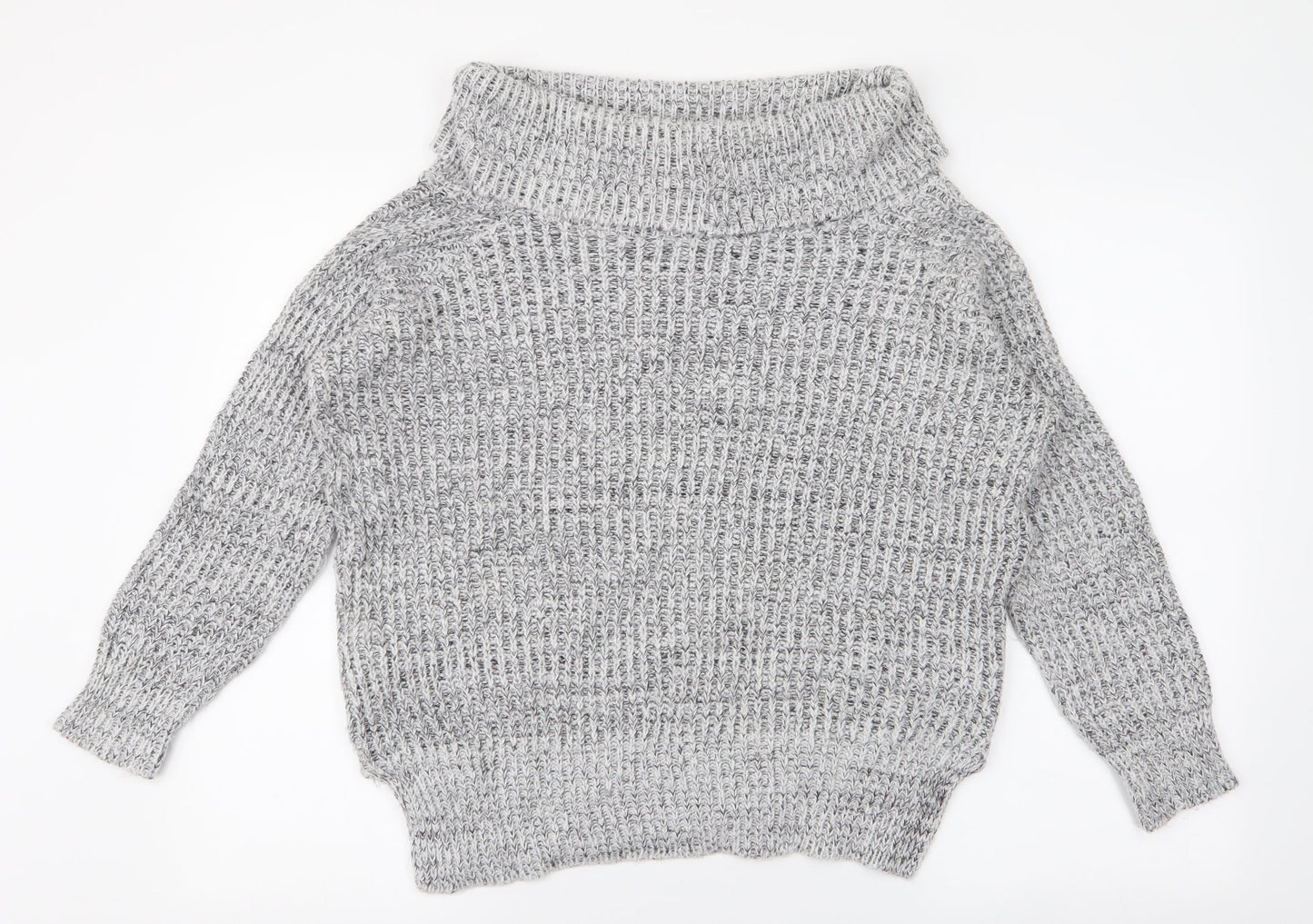 New Look Womens Grey Roll Neck  Acrylic Pullover Jumper Size 8
