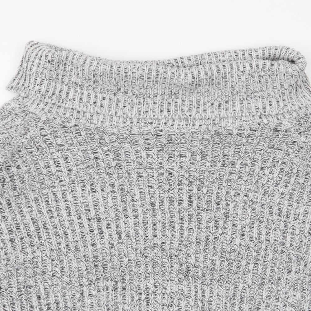 New Look Womens Grey Roll Neck  Acrylic Pullover Jumper Size 8