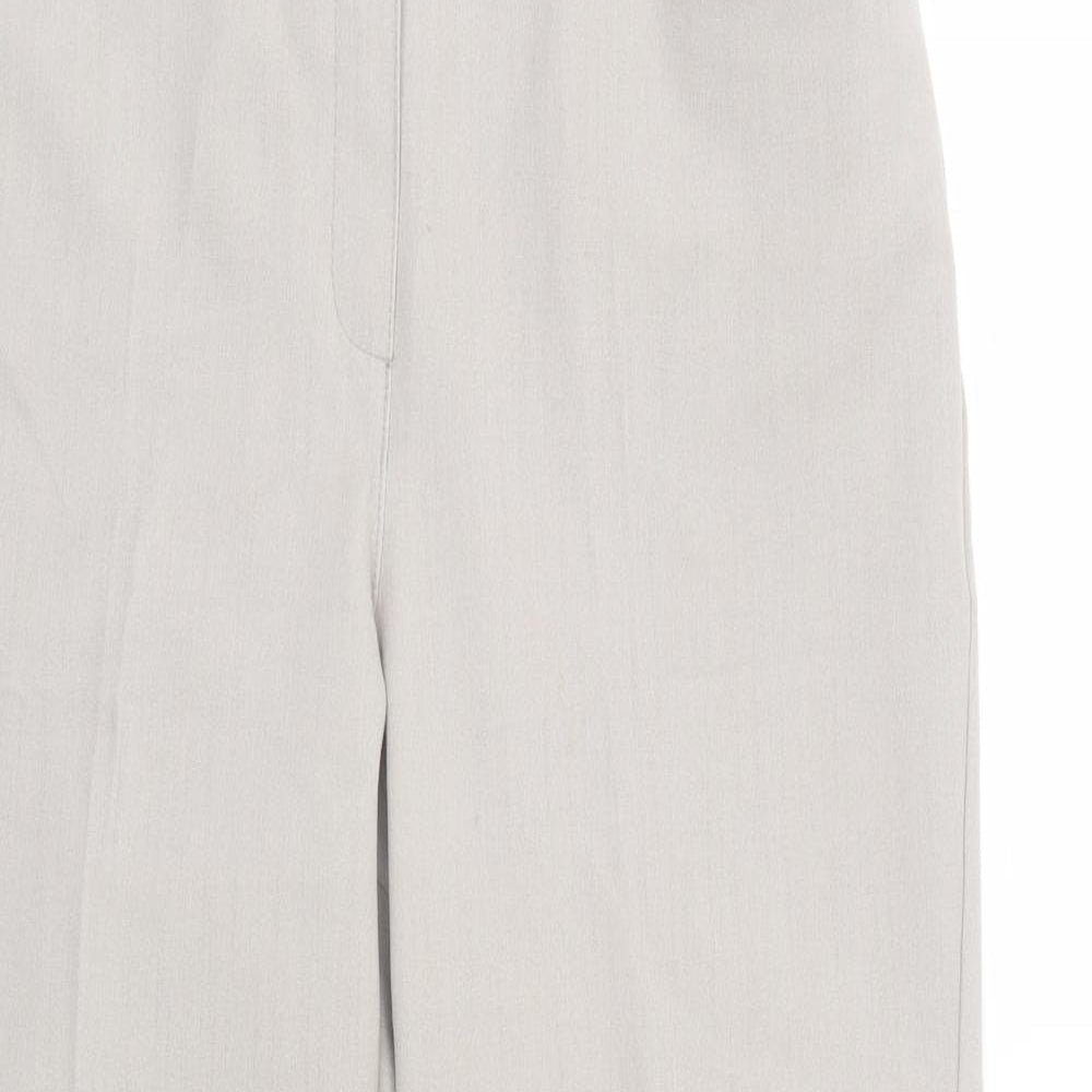 Marks and Spencer Womens Beige  Viscose Dress Pants Trousers Size 10 L27 in Regular Button