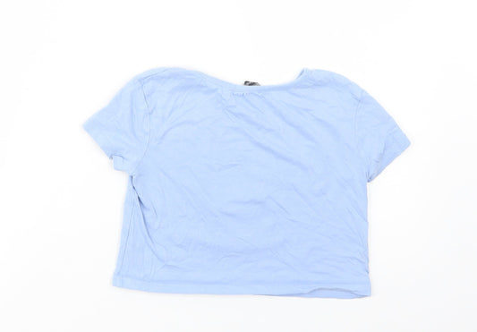 George Girls Blue  Cotton Pullover Polo Size 5-6 Years Crew Neck Pullover - Unique