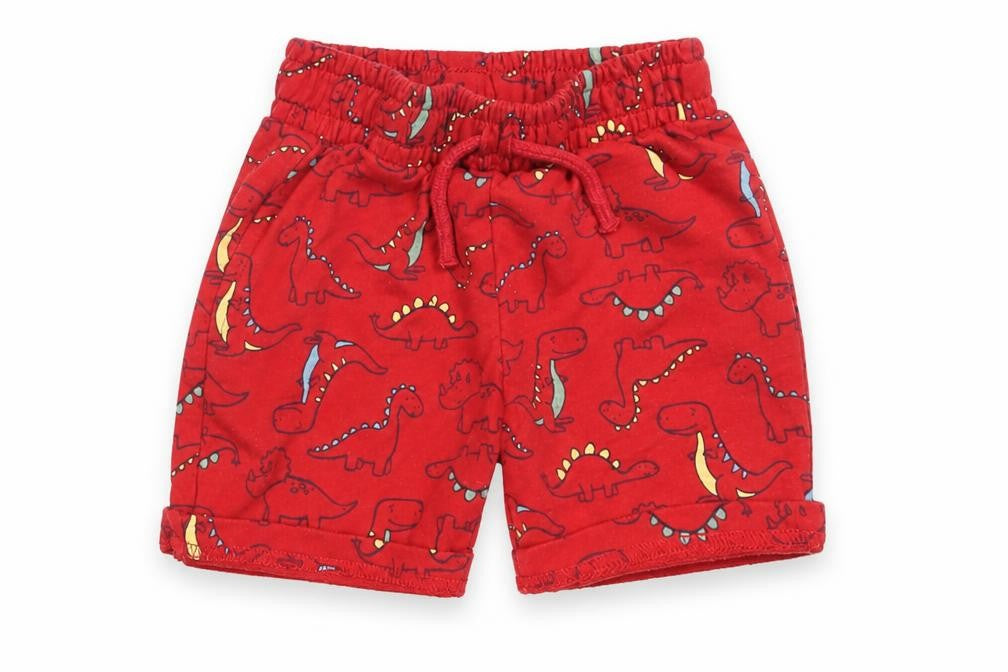 Dunnes Baby Red Geometric Cotton Cropped Trousers Size 18-24 Months  Drawstring - Dinosaur Print