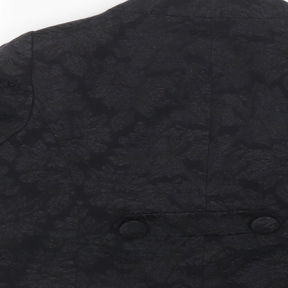 Evans Womens Black Floral  Jacket Blazer Size 18  Button