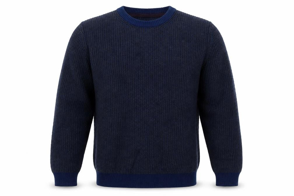 Marks and Spencer Mens Blue Round Neck  Acrylic Pullover Jumper Size S