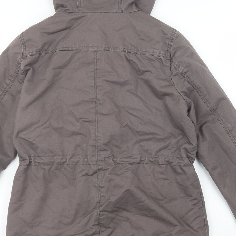 H&M Womens Brown   Parka Jacket Size 8  Zip