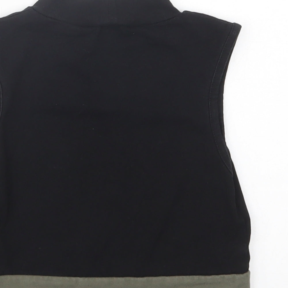 Primark Girls Black  Cotton Basic Blouse Size 9-10 Years Mock Neck Pullover