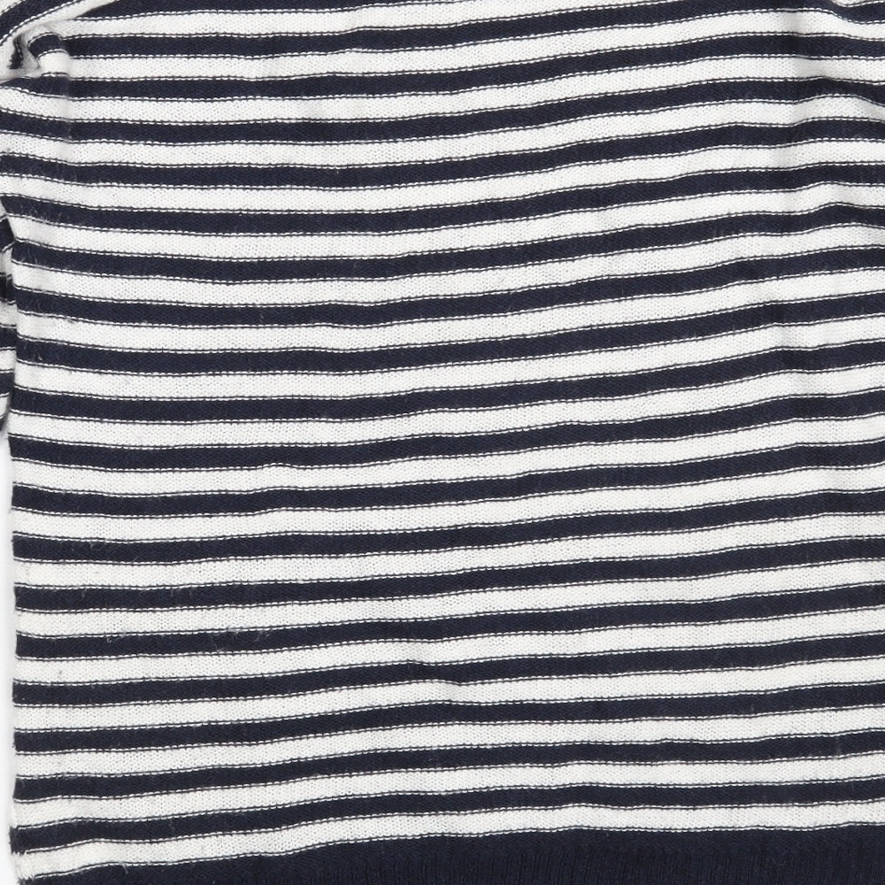 Hollister Womens Blue Round Neck Striped Acrylic Pullover Jumper Size S