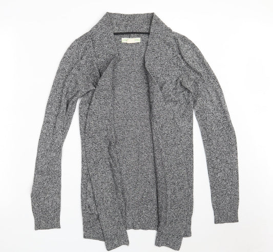 String of stars Womens Grey V-Neck  Cotton Wrap Jumper Size S