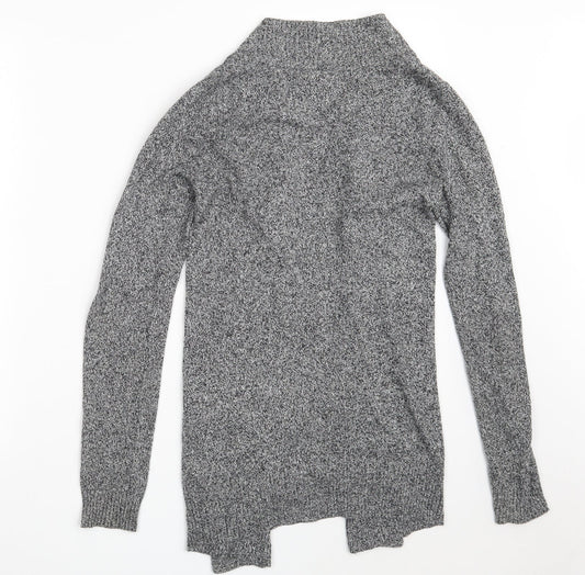 String of stars Womens Grey V-Neck  Cotton Wrap Jumper Size S