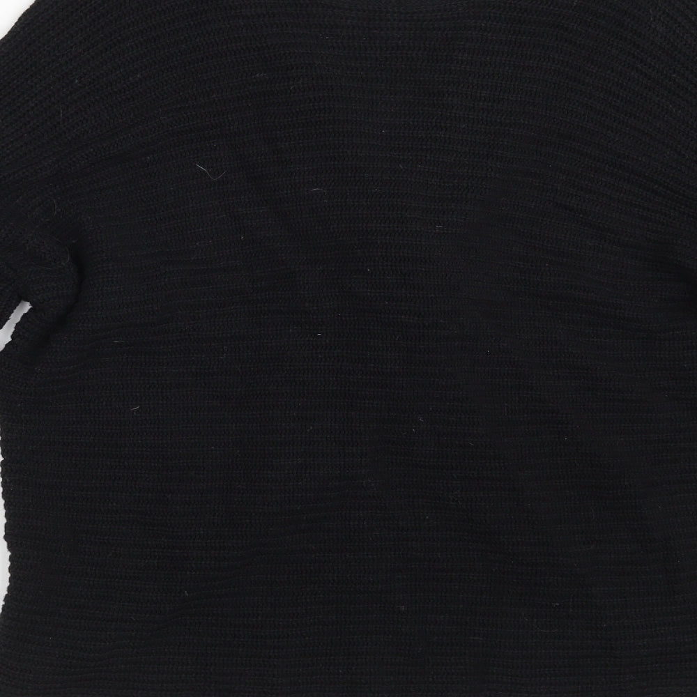 Hollister Womens Black V-Neck  Cotton Pullover Jumper Size M