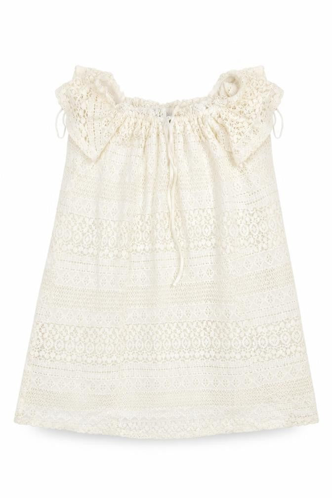 Topshop Womens Ivory Floral Cotton A-Line  Size 6  Boat Neck