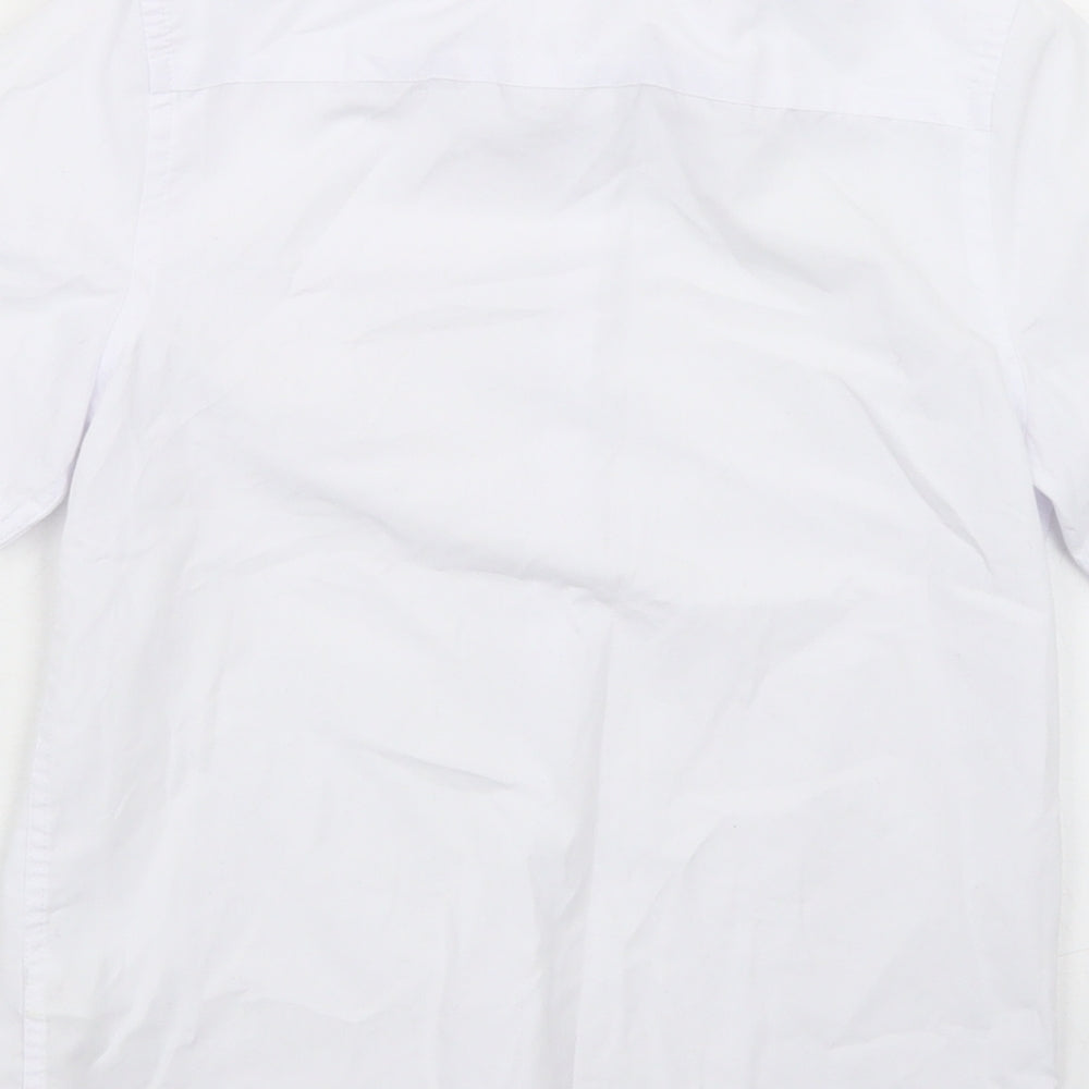 Marks and Spencer Boys White  Polyester Basic Button-Up Size 7-8 Years Collared Button - School Wear
