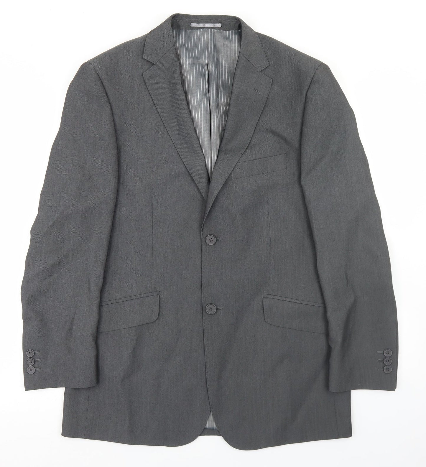 Preworn Mens Grey  Polyester Jacket Blazer Size 38