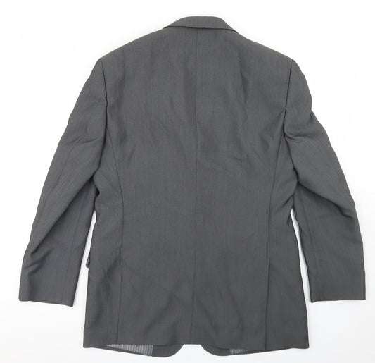 Preworn Mens Grey  Polyester Jacket Blazer Size 38