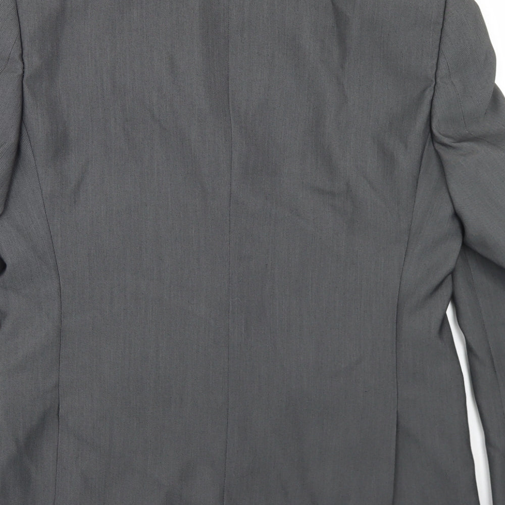 Preworn Mens Grey  Polyester Jacket Blazer Size 38