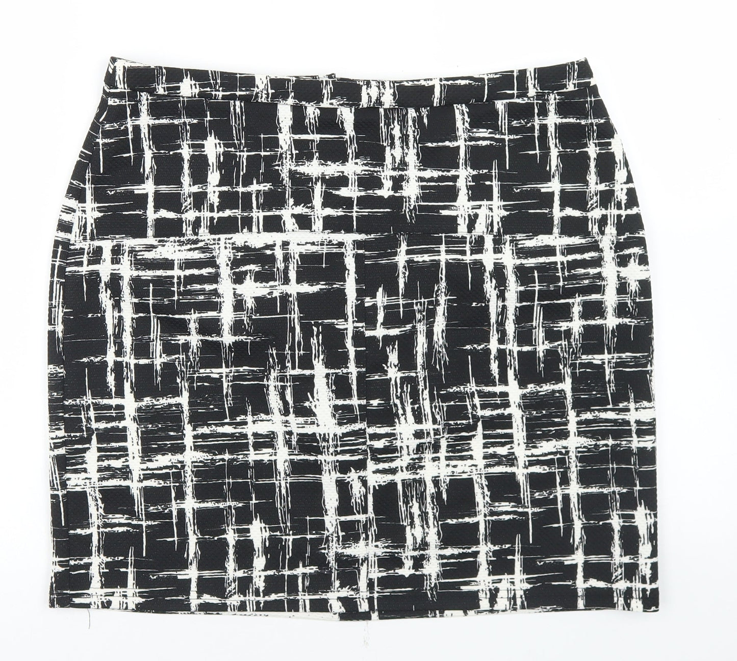 Louche Womens Black Geometric Polyester Straight & Pencil Skirt Size 14   Zip