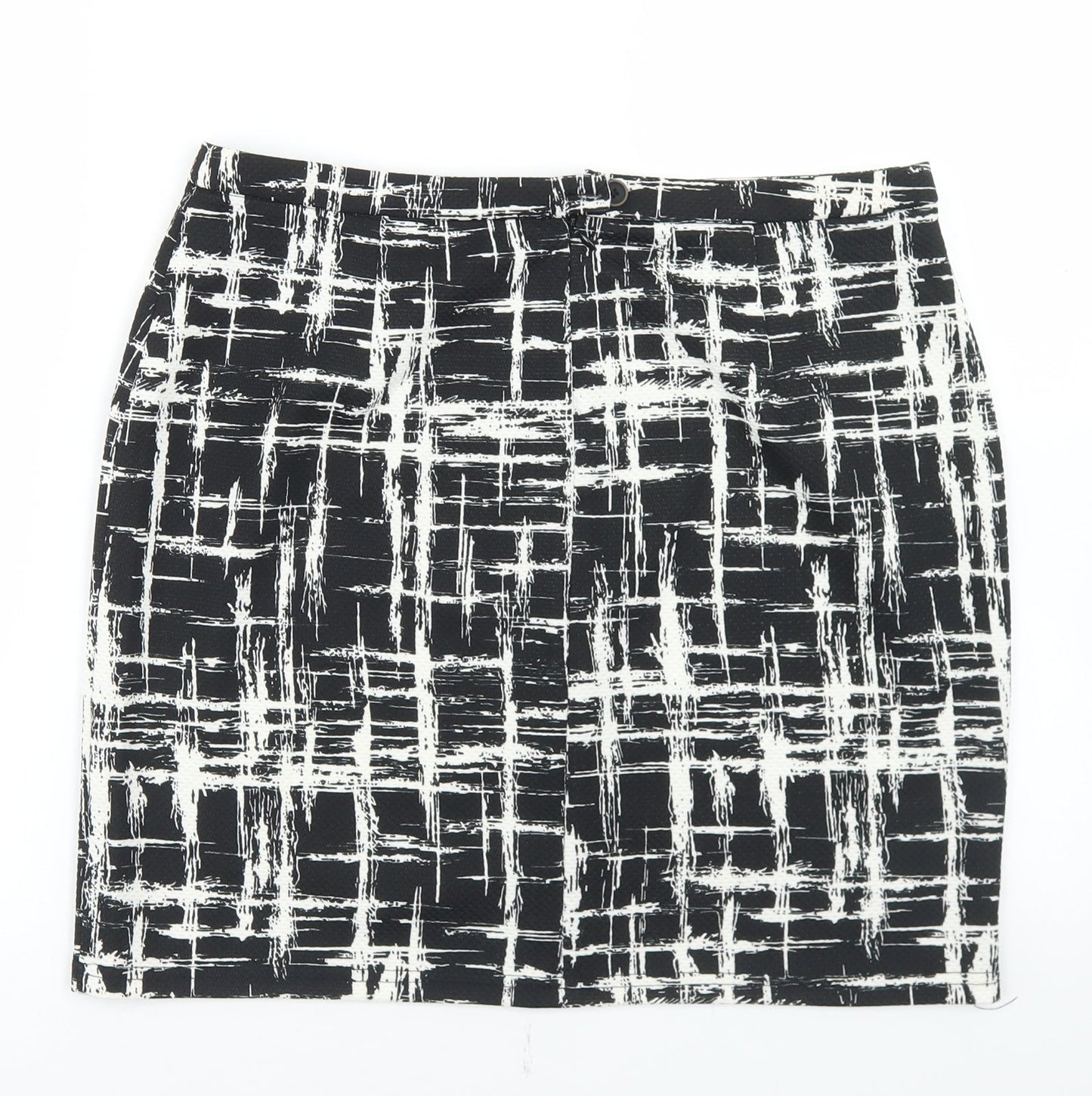 Louche Womens Black Geometric Polyester Straight & Pencil Skirt Size 14   Zip