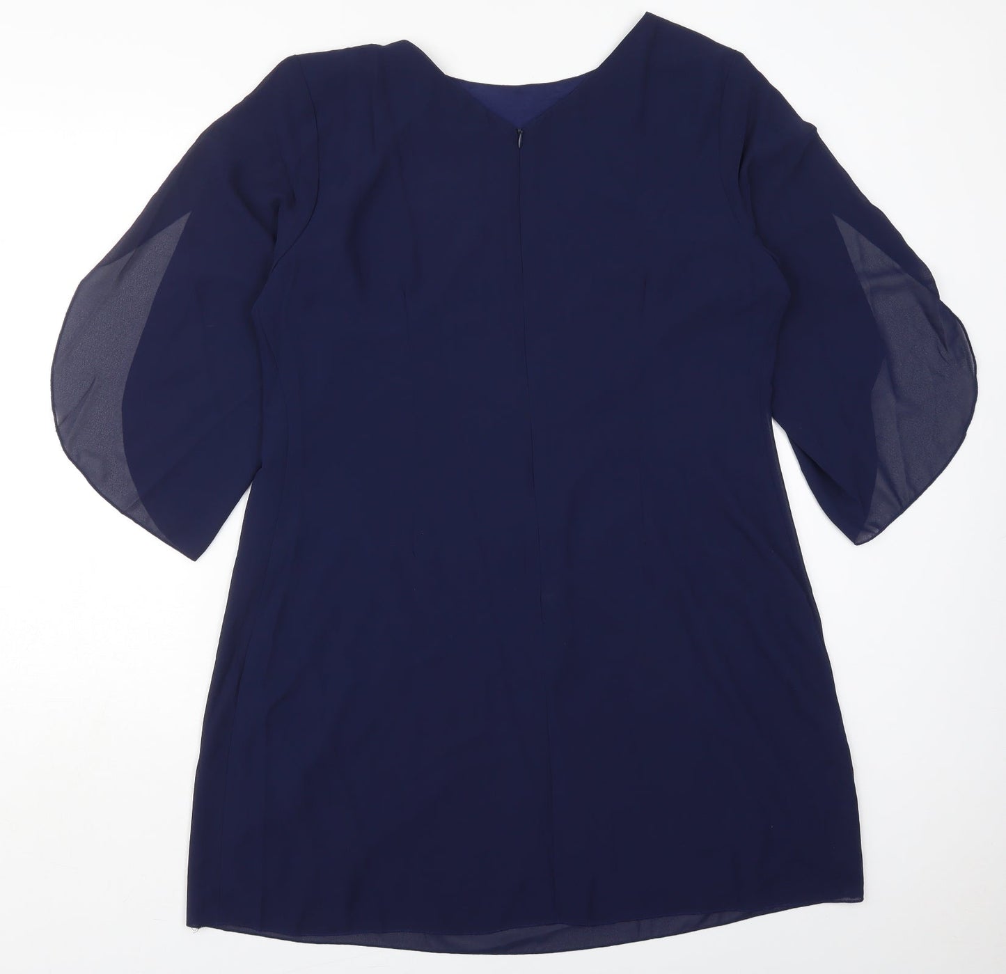 Grace Karen Womens Blue  Polyester Mini  Size XL  Round Neck Zip