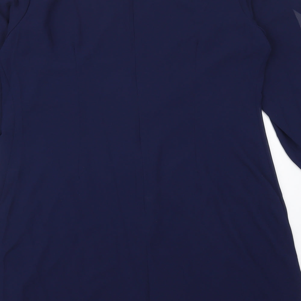 Grace Karen Womens Blue  Polyester Mini  Size XL  Round Neck Zip